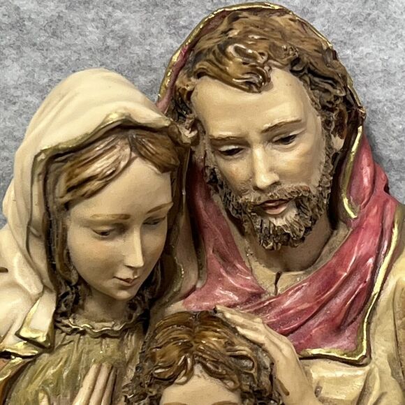 Vtg Holy Family Mary Joseph Jesus Dipinto A Mano Italy Handmade Holy Water Font - Picture 3 of 14